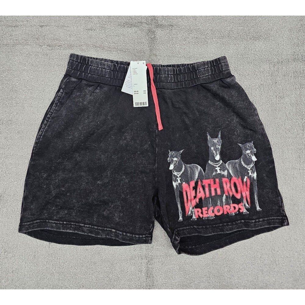 Death Row Records Dobermann Men's Sweat Shorts Large Black Hip Hop